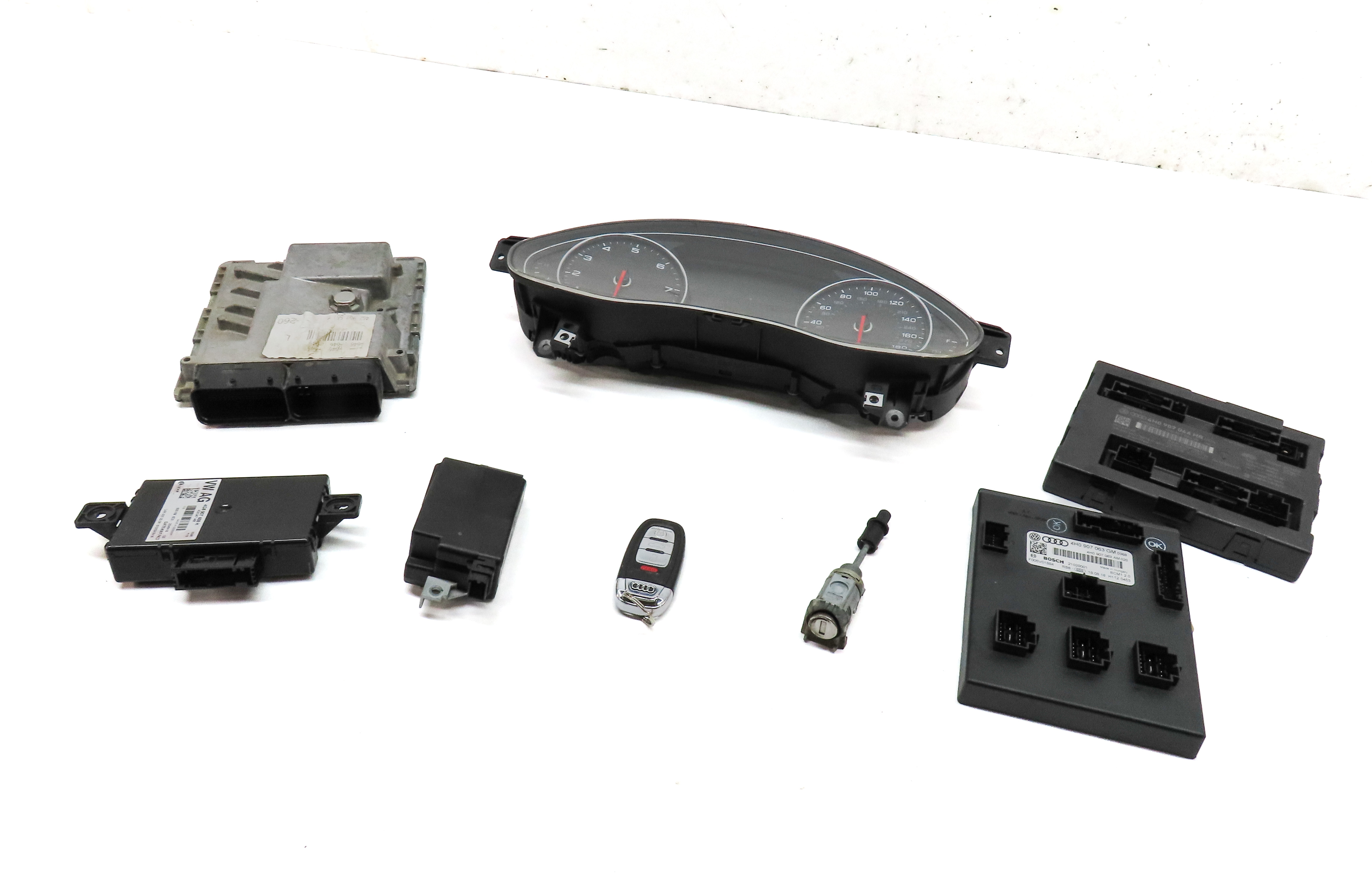 17-18 AUDI A6 C7 4G 3.0L SUPER SPEEDOMETER ECM IGNITION IMMOBILIZER MODULE SET/8 — exact item pictured